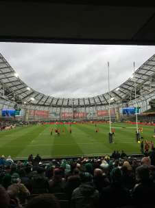 View of Ireland v Wales, Six Nations, 05 February 2022 from Seat Block 115 at Aviva Stadium