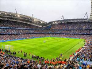 View of Champions league semi final  from Seat Block 233 at Etihad Stadium Manchester