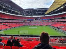 View of FA community shield  from Seat Block 110 at Wembley Stadium