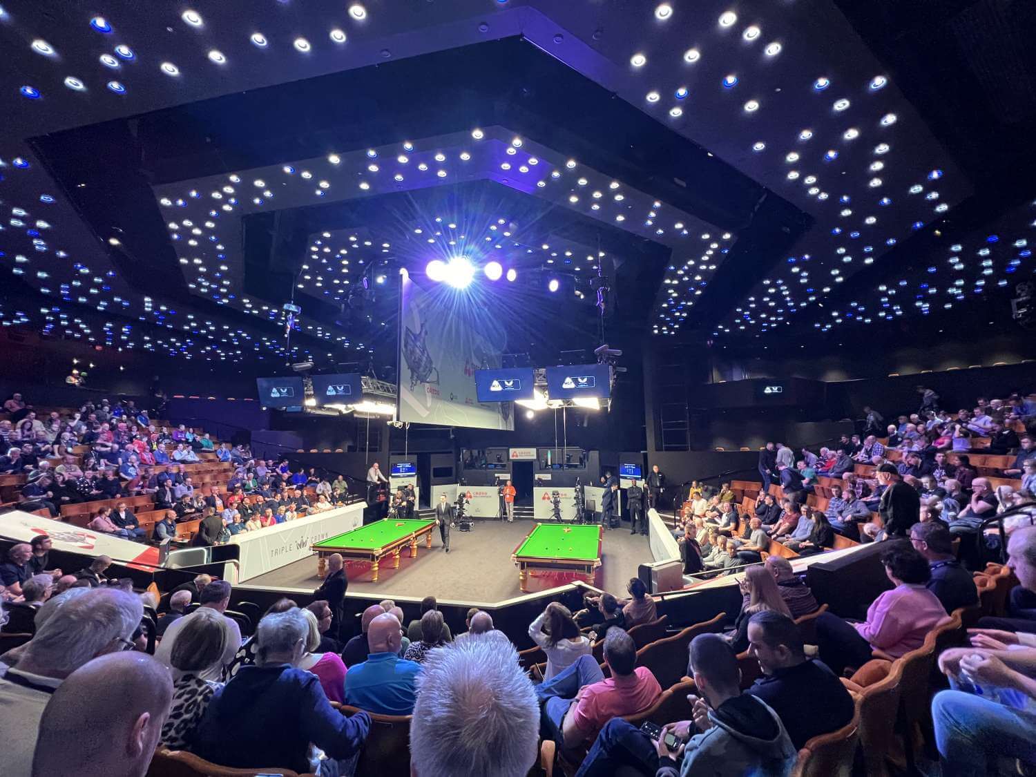 View of Snooker  at Crucible Theatre from Seat Block Center Right, Row G, Seat 36