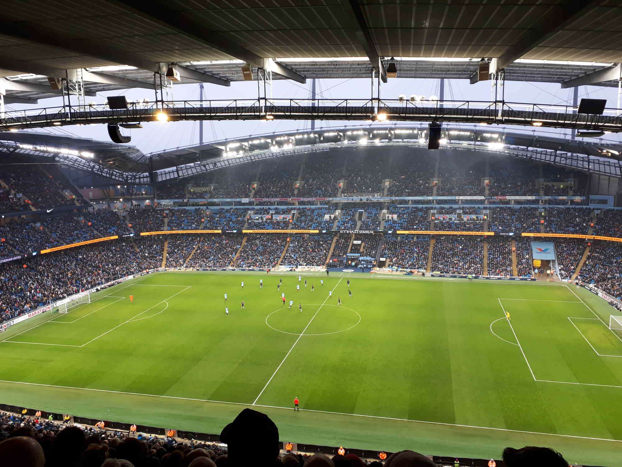 View of 3rd round F.A Cup at Etihad Stadium Manchester from Seat Block 304