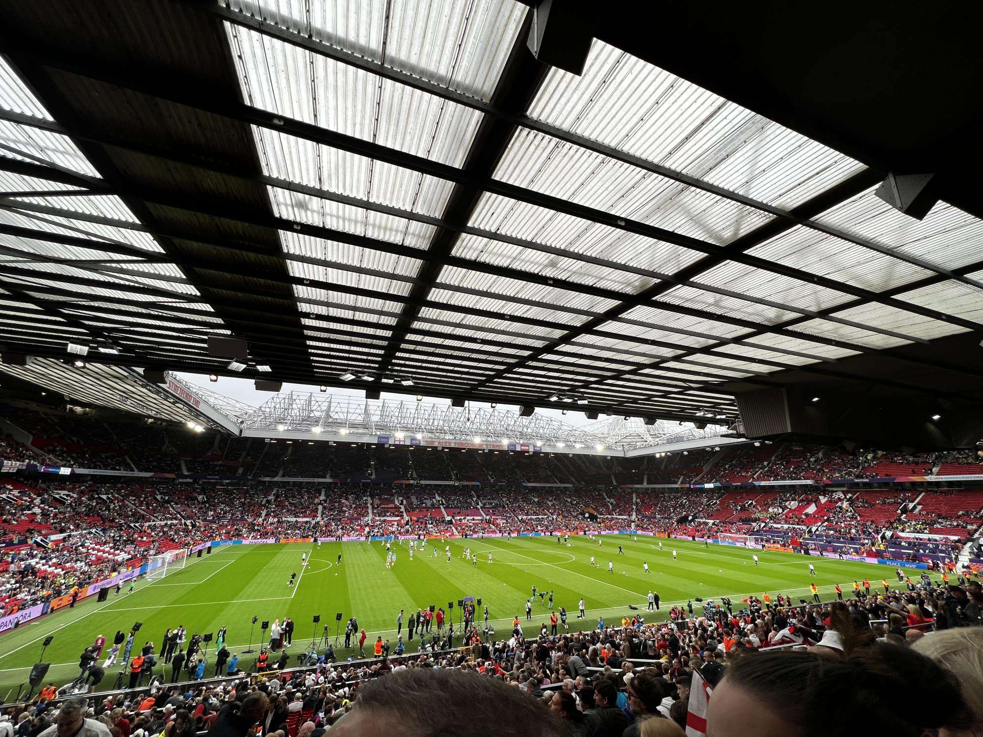 View of England Women v Austria. Euro 2022 at Old Trafford from Seat Block S122