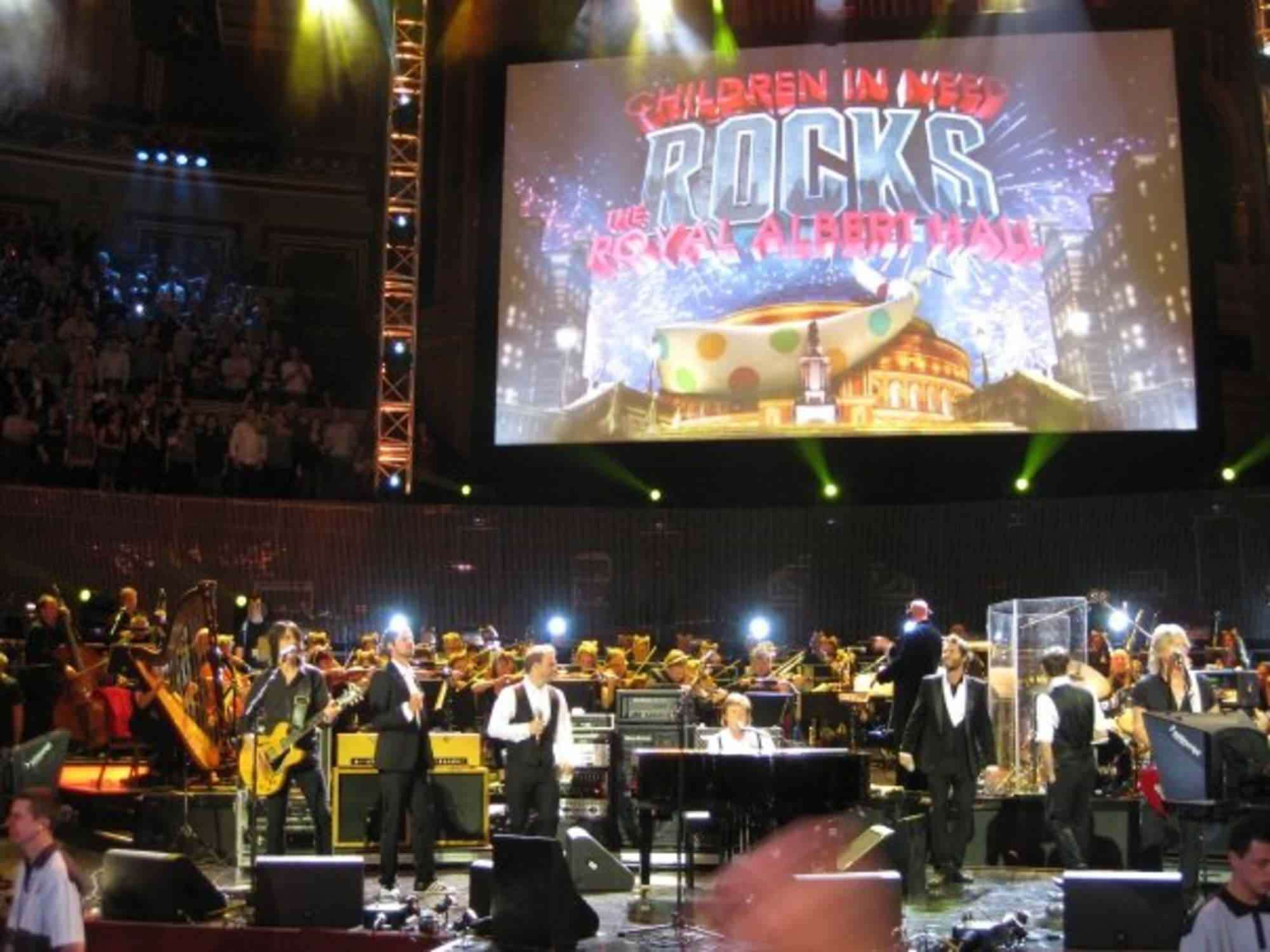 View of Children in Need Rocks at Royal Albert Hall from Seat Block Standing