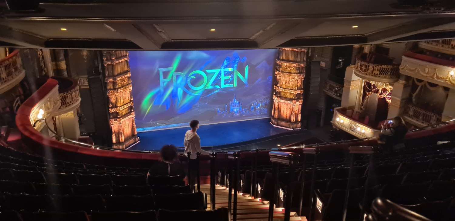 View of Frozen at Theatre Royal Drury Lane from Seat Block Grand Circle, Row K, Seat 34