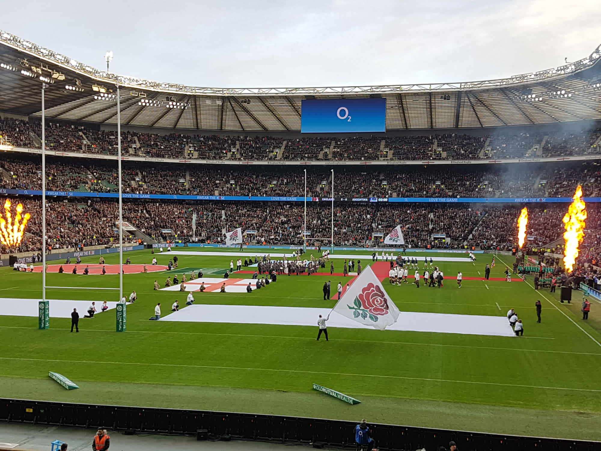 View of Eng v Arg at Twickenham Stadium from Seat Block L13