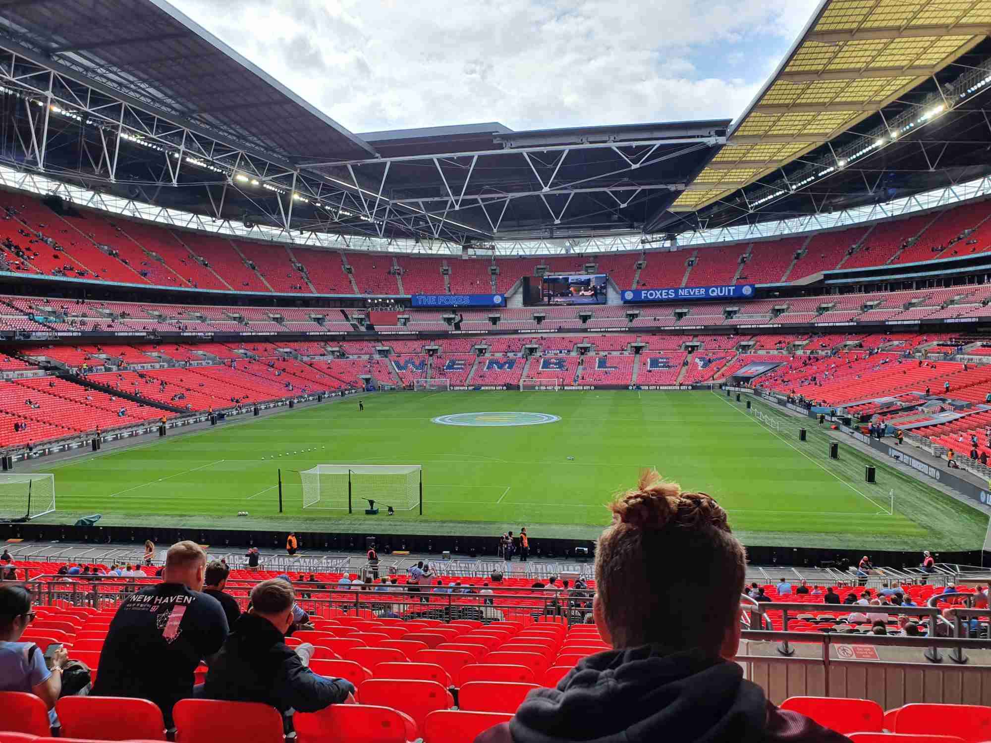 View of FA community shield  at Wembley Stadium from Seat Block 110