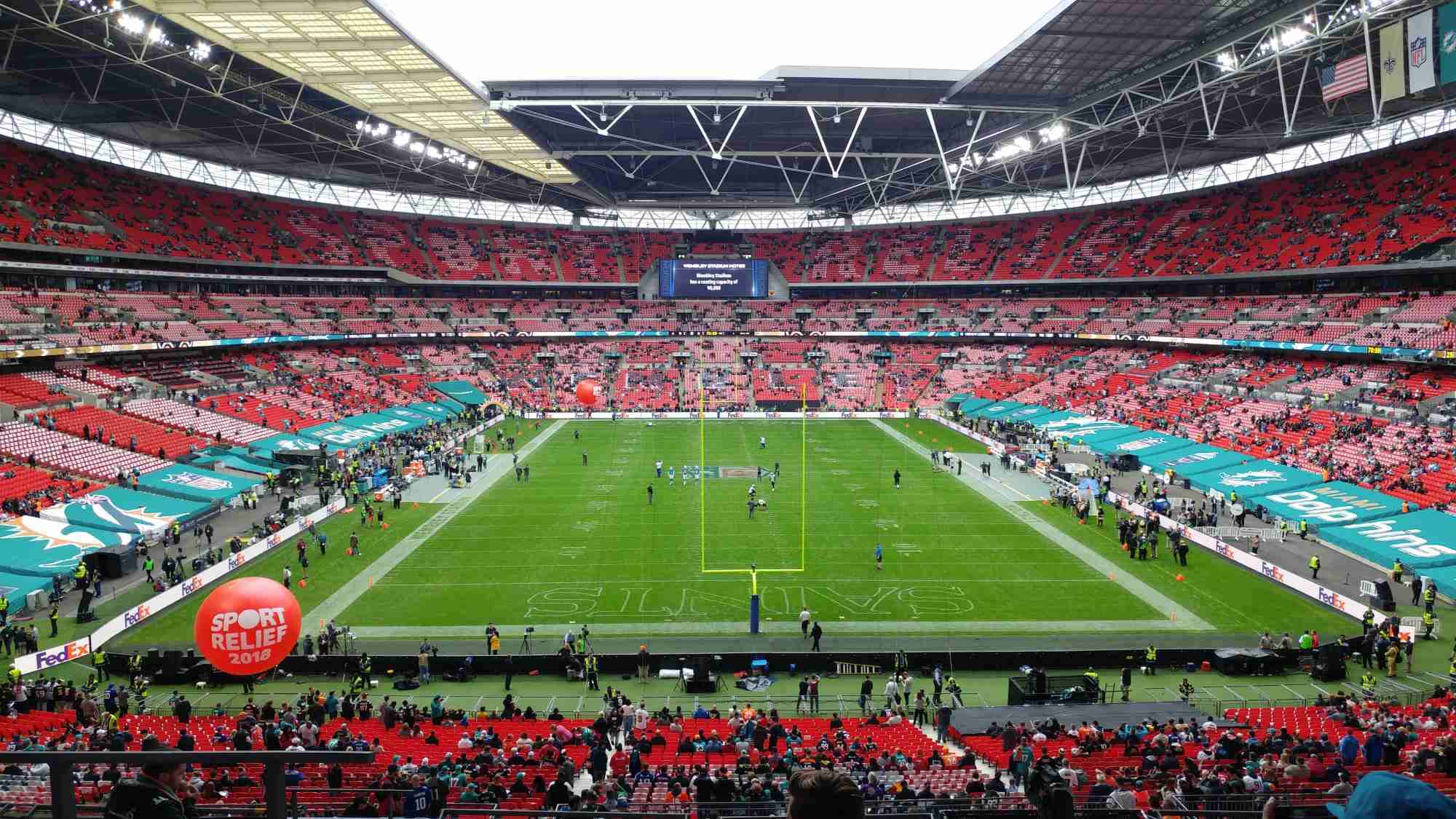 View of NFL UK - NEW ORLEANS SAINTS vs MIAMI DOLPHINS at Wembley Stadium from Seat Block 240