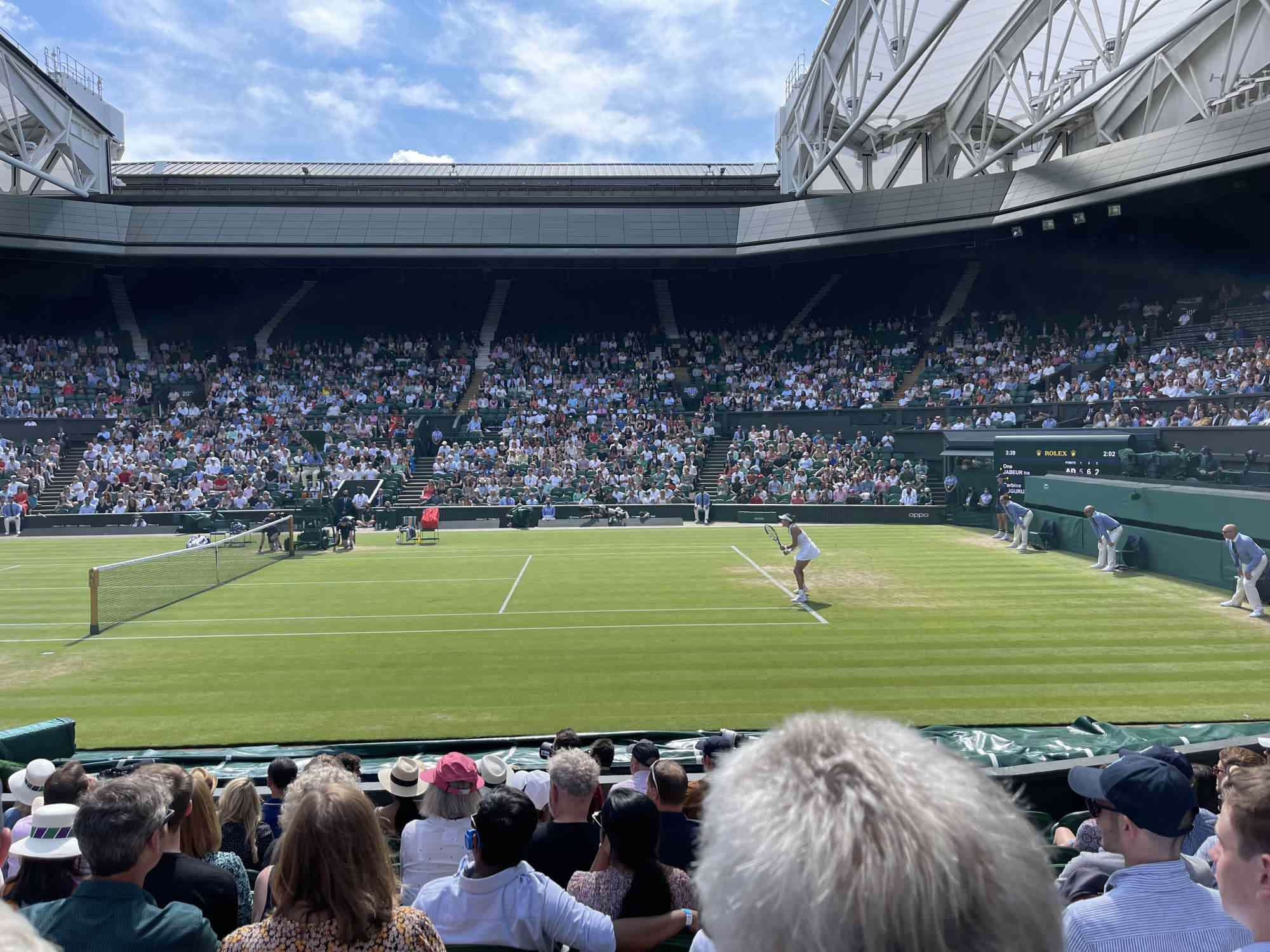 View of Ladies singles 3rd round at Wimbledon - Centre Court from Seat Block 111